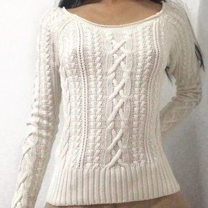 H&M Divided Collection White Cable Knit Sweater